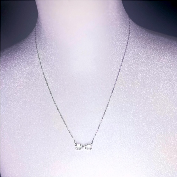 Silver Infinity Zirconia Necklace - Picture 2 of 4